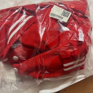 Red black and white letter dress